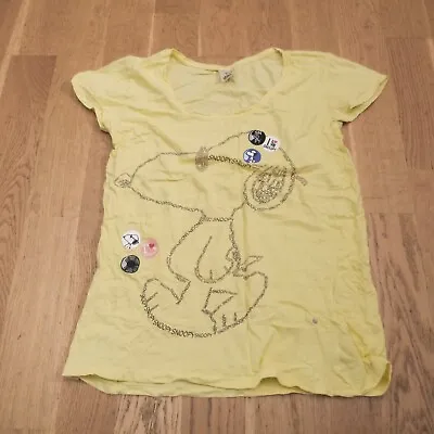 Buy Peanuts Snoopy Print T Shirt M L Tee Top Crew Neck Woodstock Charlie Brown Y2K • 7.99£