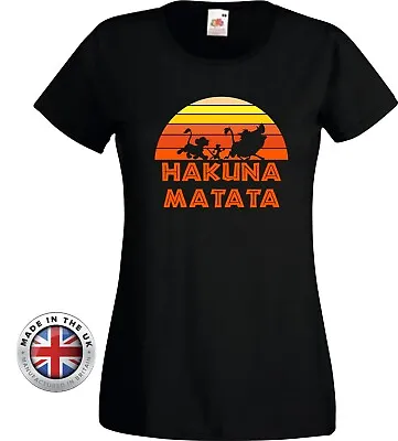 Buy Lion King Hakuna Matata Simba Timon+Pumba Ladies Fitted,unisex Childrens T-shirt • 14.99£