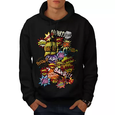 Buy Wellcoda Comics Stylish Mens Hoodie, Typography Casual Hooded Sweatshirt • 25.99£