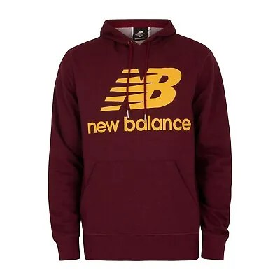 Buy New Balance Essentials Stacked Logo Hoodie Size XXL Burgundy RRP £55 Brand New • 22.99£