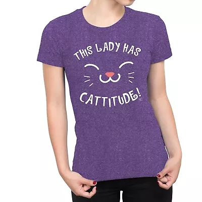 Buy 1Tee Womens This Lady Has Cattitude Cat T-Shirt • 7.99£