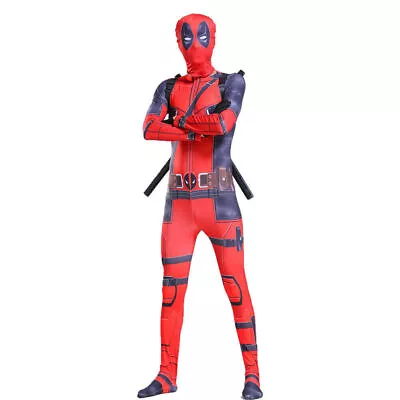 Buy Men Adult Deadpool Clothes Bodysuit Boys Superhero Cosplay Party Fancy Dress NEW • 39.39£