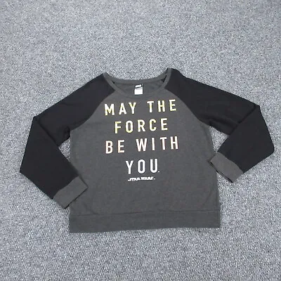 Buy Star Wars Shirt Womens Extra Large Black Gray Long Sleeve Pullover • 11.85£