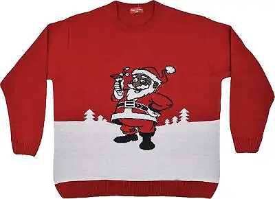 Buy Santa With Drink Christmas Jumper Unisex Men's Women's S TO 3XL 4XL 5XL 6XL 7XL • 15.95£