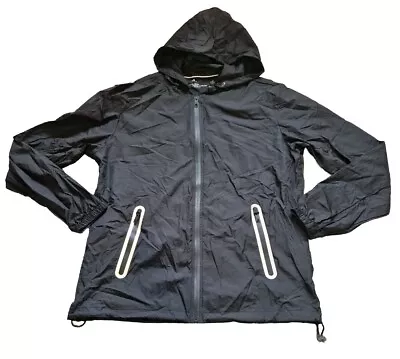 Buy DKNY Large Black Nylon Windbreaker Zip-Up Hoodie Weatherproof Outdoors RRP £69⁹⁹ • 13.50£