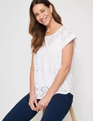 Buy Womens Tops -  Volume Knit Broidery Extended Sleeve Top - MILLERS • 12.17£