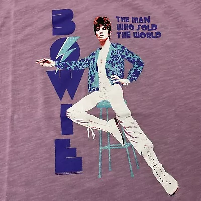 Buy NWT David Bowie Size Small Cropped Pink T Shirt The Man Who Sold The World Glam • 27.40£