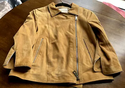 Buy Leather Jacket With Metal Trim. Made In Italy.  Size 42 Italian. Camel Colour • 100£