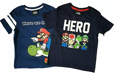 Buy New Boys Super Mario T-shirt.yoshi.4-9yrs.choice Of 2 • 4.39£