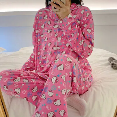 Buy Female Print Hello Kitty Pajamas Kawaii Pyjama Set Cute Anime Sleepwear Pjs • 14.59£