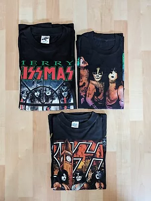 Buy 3 X Kiss 90s Band Shirt Live Tour Vintage Retro Music Rock Metal Single Stitched • 61.67£