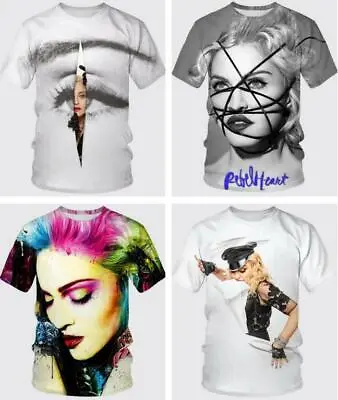Buy Star Madonna 3D Print T-Shirt Women/Men‘s Fashion Casual Short Sleeve Tops • 5.99£