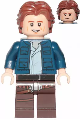 Buy LEGO Star Wars Sw1021	Han Solo Dark Blue Jacket Wavy Hair Good Condition • 12.28£