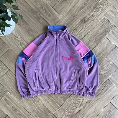 Buy Vintage Diadora Tracksuit Jacket Fits S 80s Pink Embroidered Sports Casual • 28£