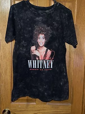 Buy Whitney Houston T-Shirt Women's Size Medium S Short Sleeve Music Graphic Black • 7.70£