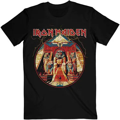Buy Iron Maiden Powerslave Lightning Circle Black T-Shirt OFFICIAL • 16.39£