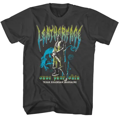 Buy Texas Chainsaw Massacre Leatherface Gradient Text Save Your Skin Men's T Shirt • 38.94£