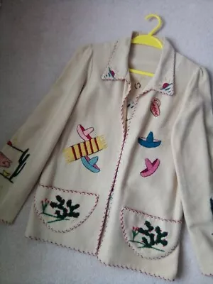 Buy Vintage 50's Mexican Tourist Jacket Rockabilly Size 10/12 • 150£