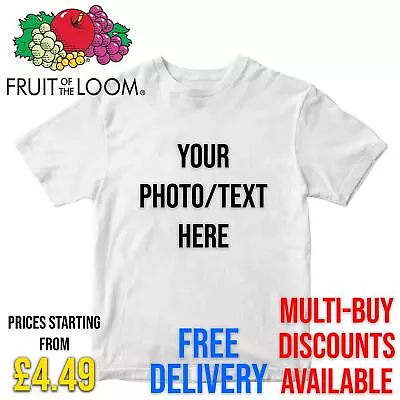 Buy PERSONALISED Kids Boys Girls T-Shirt Custom Photo Image Text Birthday Eid Gift • 5.99£