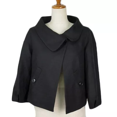 Buy [Japan Used Fashion] Crawla Jacket Round Collar Wide Sleeve 3/4 38 Black Ladies • 79.54£