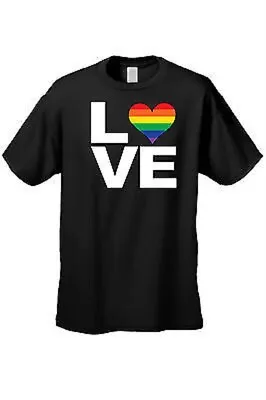 Buy UNISEX T-SHIRT LGBT RAINBOW HEART FLAG GAY LESBIAN LOVE PRIDE HOMOSEXUAL T Shirt • 12.99£