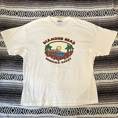 Buy Vintage Diamond Head Honolulu Hawaii Beach XL White Palm I Earned This T Shirt • 19.29£