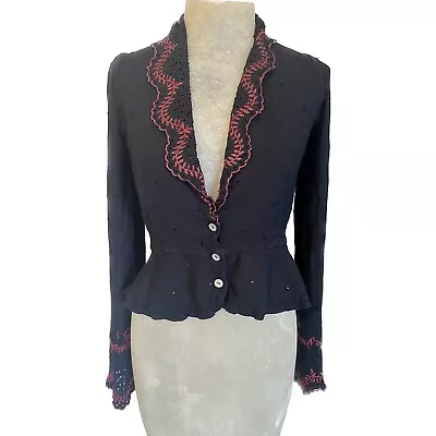 Buy Beautiful Vintage Ghost Jacket Embroidered Tanya Sarne Era Small • 25£