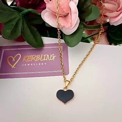 Buy Black Heart Pendant Necklace Cheap Jewellery • 2.50£