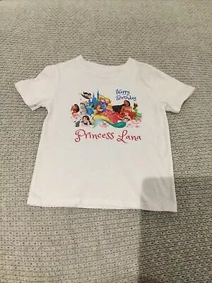 Buy White Happy Birthday Princess Lana T-shirt By The Disney Store Age 5-6 Years • 3£
