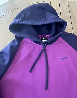 Buy Nike Therma Fit Pullover Raglan Rib Sleeve Hoodie Women’s MEDIUM Purple/Black • 19.29£