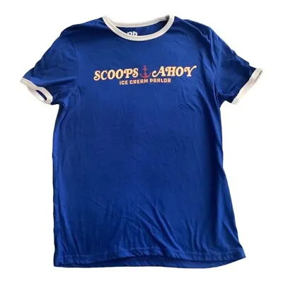 Buy Stranger Things X Baskin Robbins Blue Scoops Ahoy Ice Cream Parlor T-Shirt Sz M • 23.66£