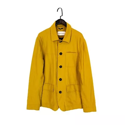 Buy Oliver Spencer Ochre Chore Cowboy Jacket Cotton Yellow - Size 40 Medium • 79£