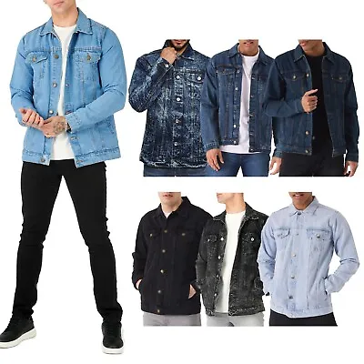 Buy Mens Multi Pocket Denim Jackets Coat Outwear Trucker Casual Jeans Jacket Classic • 25.99£