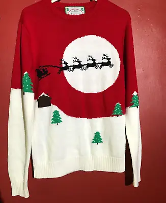 Buy Christmas Jumper Size S Father Christmas With His Sleigh & Reindeer Jumper Day • 8.99£