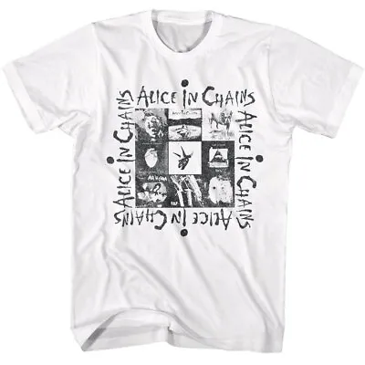 Buy Alice In Chains Repeat Squared 9 Albums B & W Men's T Shirt Rock Band Tour Merch • 40.06£