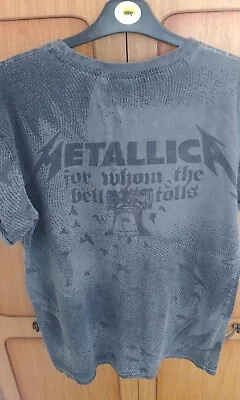 Buy Metallica For Whom The Bells Tolls Black T Shirt Medium Size Good Condition • 5.99£