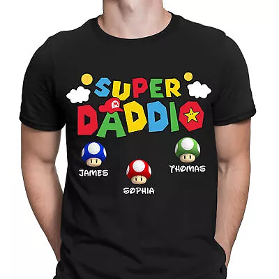 Buy Personalised Super Mario Daddio Gaming Fathers Day Mens T-Shirts Tee Top #DGV1#2 • 4.99£
