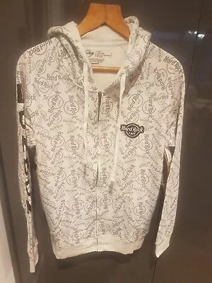 Buy Hard Rock Cafe Hoodie Small Mens White Grey London  Full Zip All Over • 5£