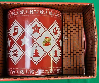 Buy Super Mario Brothers Coffee Mug Tea Cup 20oz Holiday Sweater NES Graphics Retro • 17.91£