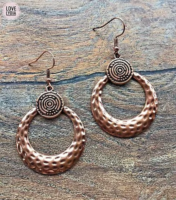 Buy NEW Copper Bronze Colour Viking Ancient Style Bohemian Boho Hippy Loop Earrings • 12.99£
