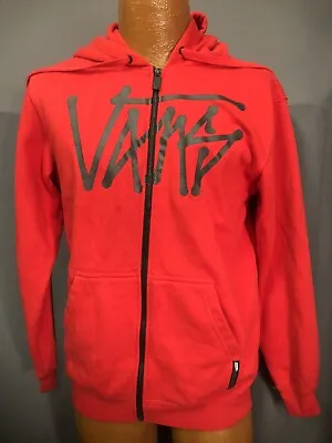 Buy Vans Spell Out Logo Full Zip Up Hoodie Sz S RED • 63.12£
