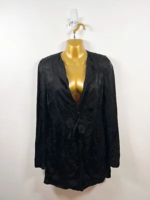 Buy Ghost Jacket Womens Small Black Vintage Satin Blazer Party Occasion Evening • 22.98£