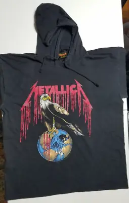 Buy Metallica Vintage 1993 Pushead Graphic Brockum Black Long Sleeve Hoodie Size XL • 132.29£