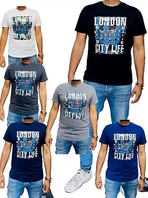 Buy New Mens Printed T Shirt 100% Cotton Crew Neck Short Sleeve TSP-02 London City • 5.99£