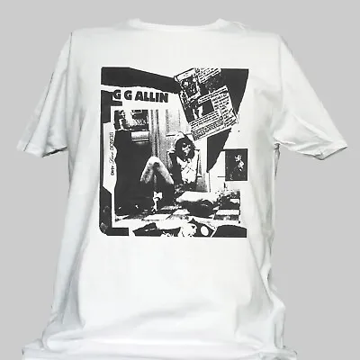 Buy GG Allin Hardcore Metal Punk Rock Short Sleeve White Unisex T-shirt S-3XL • 14.99£
