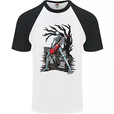 Buy Graveyard Rock Guitar Skull Heavy Metal Mens S/S Baseball T-Shirt • 9.99£