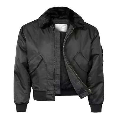Buy Bomber Jacket MA2 Flight Army Military Security CWU Flying Air Force Fur Collar • 42.74£