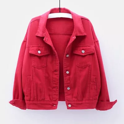 Buy Plain Top Jacket Button Up Coat Color UK Womens Ladies Jean Denim Size 4-16 • 34.42£