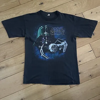 Buy Vintage Star Wars T-Shirt Men’s Medium Black Darth Vader Tie Fighter 1995 Retro • 54.99£