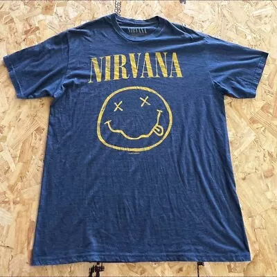 Buy Nirvana T Shirt Extra Large XL Blue Mens Graphic Band Music • 7.99£